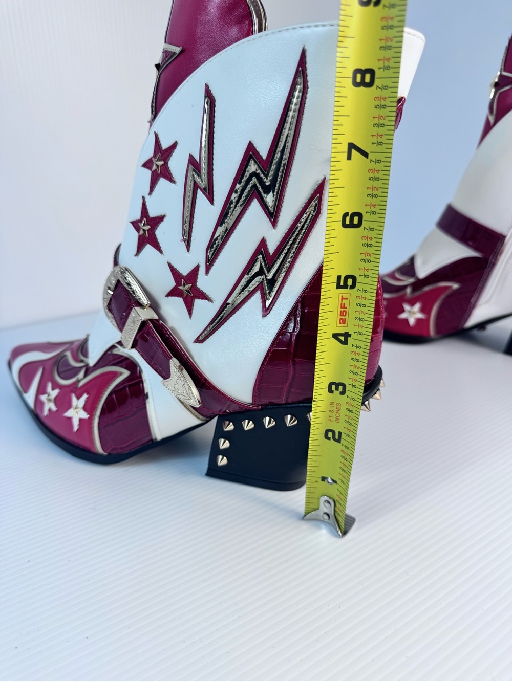 Azalea Wang Channy Multi Western Studded Ankle Boots NIB Size 7 & 11 - Picture 7 of 8